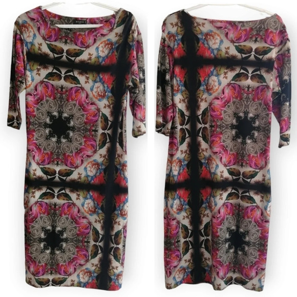 ETRO Wool Blend Floral Paisley Art to Wear 3/4 Sleeve Sheath Dress 44 IT or 8 US - Picture 16 of 16